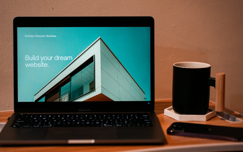 Laptop showing a modern website